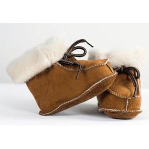 Lamsleer - BabyBoots - Bruin - Unisex - Hoge Pantoffeltjes