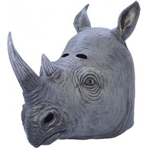 Neushoorn dieren verkleed masker - rubber/latex - volwassenen - grijs - dierenpak