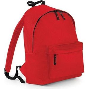 Hippe rugtas met voorvak rood - Rugzak voor onderweg - Backpack - Schooltas