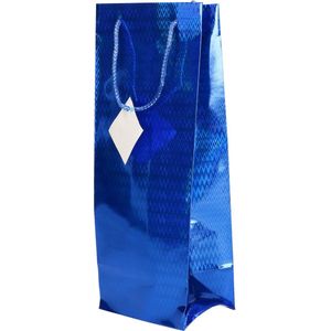 Flessen kado verpakking 33 x 10 cm - Wijnfles/champagne fles inpakken Zilver