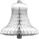 Decoratie kerstklok - wit - 50 cm - honinggraat papier - decoratie bel/klok