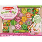 Houten speelgoed kralenset Flower Power - Zelf sieraden maken van houten kralen - DIY sieraden set voor meisjes