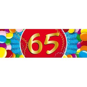 65 Jaar Leeftijd Sticker 19 X 6 cm - 65 Jaar Verjaardag/Jubileum Versiering