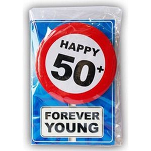 50 jaar geworden Happy Birthday kaart - met cadeau button - Verjaardag