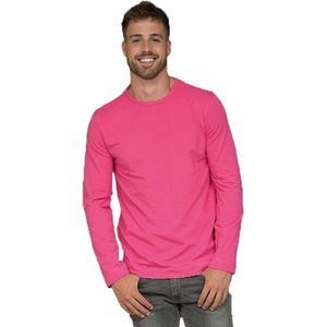 Heren shirt met lange mouwen fuchsia