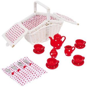 Speelgoed mini poppen/kinder picknick set 16 x 10 x 15 cm - Picknicktafels
