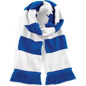 Blauw met witte sjaal 182 cm