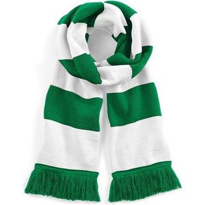 Beechfield Sjaal met brede streep groen/wit Unisex - sjaal lengte 182 cm