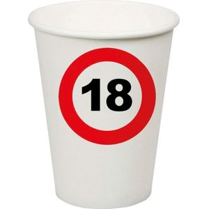 Feest bekertjes 18 jaar stopbord