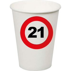 Feest bekertjes 21 jaar stopbord
