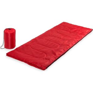 Rode kampeer 1 persoons slaapzak dekenmodel 75 x 185 cm - Slaapzakken