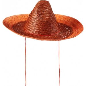 Oranje carnaval verkleed sombrero hoed 48 cm - Mexicaanse hoeden