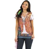 Shirt met hippie opdruk dames