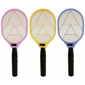 Vliegenmepper elektrisch - op batterijen - mix kleuren - kunststof - 40 cm - Insecten/Muggen mepper