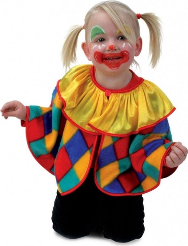 Clown verkleed poncho - voor peuters - verkleedkleding - Carnaval - feestkleding - clownspak
