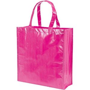 Roze boodschappentassen 38 cm - Shoppers