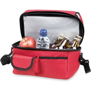 Lunch koeltas schoudertas - rood -  25 x 24 x 15 cm - 9 liter