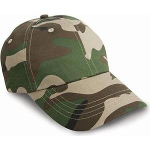 Camouflage baseballcap petje voor volwassenen - groene legercap