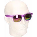 Hippe zonnebril fuchsia met spiegelglazen