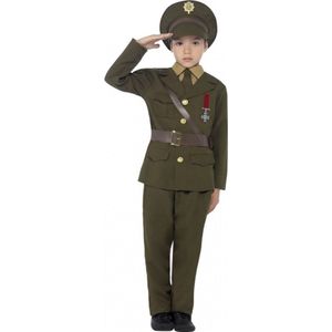 Carnaval verkleed Leger officier kostuum - voor kinderen - groen