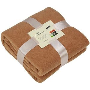 James & Nicholson Fleece bankdeken/plaid - camel bruin - 130 x 170 cm - 240 grams - pluisvrij - wasbaar