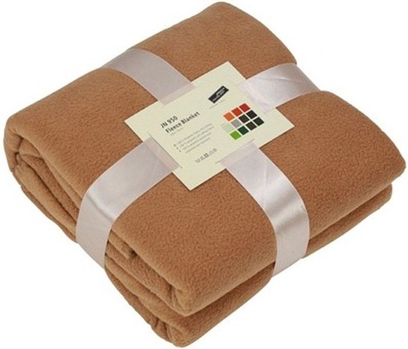 James & Nicholson Fleece Bankdeken - Camel Bruin - 240 Grams - Pluisvrij - Wasbaar