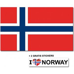 Noorse vlag + 2 gratis stickers