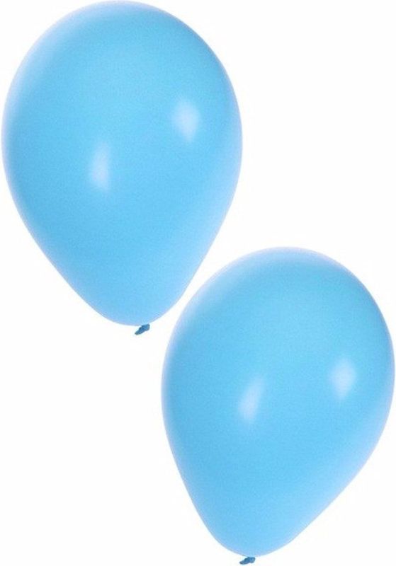 Bellatio decorations Lichtblauwe party ballonnen - 27 cm - 15x stuks - Feestartikelen/versiering