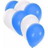 Shoppartners 30x Ballonnen in de kleuren van Griekenland - Wit en Blauw - Ideaal voor Griekse themafeesten