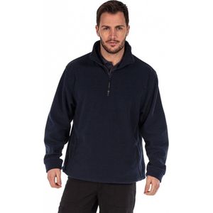 Warme fleece trui Thor - donkerblauw - heren - halsrits - polyester