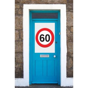 60 jaar verjaardag deur en raam versiering poster - 59 x 84 cm - leeftijd feestartikelen - Stopbord