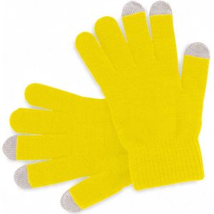 Touchscreen smartphone handschoenen geel voor volwassenen - Handschoenen - volwassenen