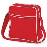 Schoudertas met voorvakje rood/wit - Met en verstelbare schouderband - 30 x 28 x 10 cm
