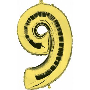 Cijfer 9 ballon goud