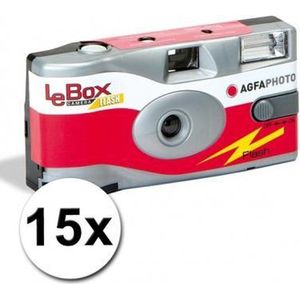 AgfaPhoto LeBox Wegwerp Camera - 15 Stuks - 27 Kleurenfoto's - Met Flits