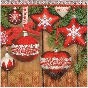 20x Kerst thema servetten 33 x 33 cm - Papieren wegwerp servetjes - Kerstmis versieringen/decoraties