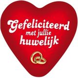Bruiloft/Huwelijk feestversiering - Gefeliciteerd met jullie huwelijk decoratie bord 49 cm