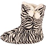 Dieren - Hoge Sloffen - Zebra Print - Pluche - Dames