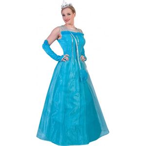 Blauwe prinsessenjurk voor dames - carnaval verkleed kleding compleet