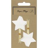 Rayher Cocktailprikkers - 10x - witte sterren - 8 cm - tapas - feestartikelen/hobbyartikelen