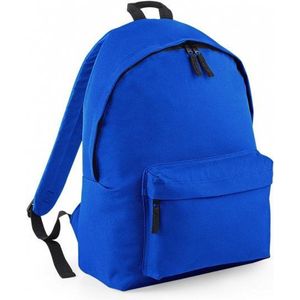 Hippe rugtas met voorvak kobalt blauw - Rugzak voor onderweg - Backpack - Schooltas