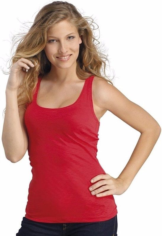 Sols - Basic Tanktop - Rood - Katoen - Mouwloos Shirt
