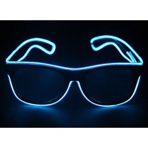 Feest/verkleed bril met LED verlichting - blauw - neon party - festival accessoires