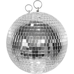 Disco spiegel bal - rond - plafond - in het zilver - diameter 30 cm - Discobollen