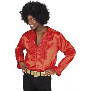 Carnaval verkleedkleding shirt/blouse rouches - rood - heren