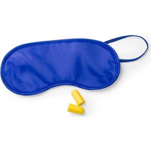 Slaapmasker blauw met oordoppen - Verduisterend travel masker