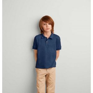 Basic poloshirt voor jongens - navy blauw - katoen polyester - normale fit - korte mouw 122 128
