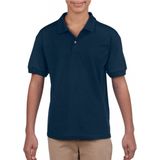 Basic poloshirt voor jongens - navy blauw - katoen polyester - normale fit - korte mouw 122 128
