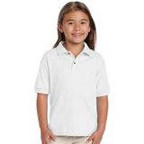 Gildan poloshirt voor meisjes - wit - katoen polyester - korte mouwen 122 128