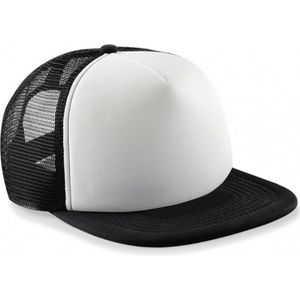 Zwart met witte vintage kinder baseball cap